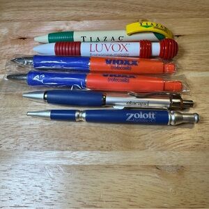 Vintage Pharma Rep Pen Lot Vioxx Zoloft Luvox Tiazac Atacand 6pc Collectible